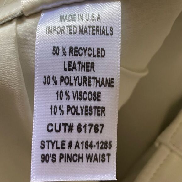 NWT Agolde Recycled Leather 90's White Pants Pinch Waist Straight Leg Size 10 - Picture 14 of 14